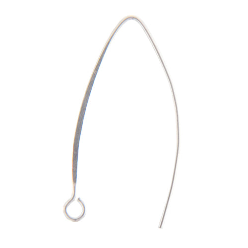 Sterling Silver, 20.0 Gauge, 18.0mm Width by 35.9mm Height, Plain Inverted "V" Ear Wire. Quantity Per Pack: 10 Pieces.