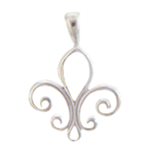 Sterling Silver, 20.6mm Width by 2.2mm Length by 29.4mm Height, Fleur De Lis Pendant. Quantity Per Pack: 1 Piece.