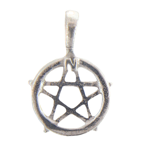 Sterling Silver, 18.5mm Width by 2.9mm Length by 27.5mm Height, Pentagram Pendant. Quantity Per Pack: 1 Piece.