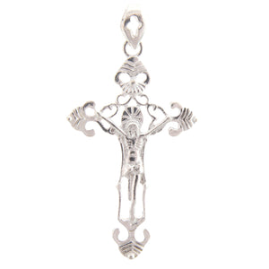 Sterling Silver, 31.3mm Width by 2.9mm Length by 52.8mm Height, Crucifix Pendant. Quantity Per Pack: 1 Piece.