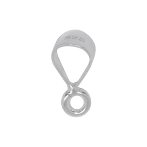 Bails. Sterling Silver 4.4mm Width by 12.0mm Height, Sliding Bail with 18.0 Gauge 4.0mm Open Ring at the bottom. Quantity per pack - 10 Pieces.