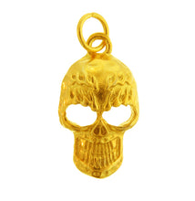 Load image into Gallery viewer, Sterling Silver Gold Plated / Vermeil, 12.0mm Width by 6.1mm Length by 21.2mm Height, Skull Charm. Quantity Per Pack: 1 Piece.
