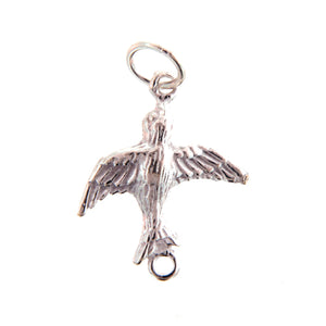 Sterling Silver, 16.3mm Width by 2.6mm Length by 19.2mm Height, Bird Charm. Quantity Per Pack: 1 Piece.