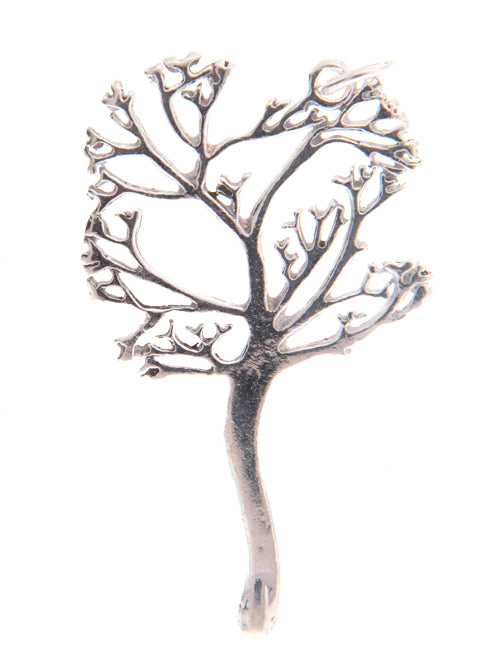 Sterling Silver, 25.3mm Width by 1.5mm Length by 41.6mm Height, Tree Charm. Quantity Per Pack: 1 Piece.