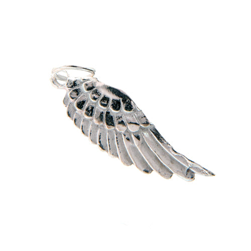 Sterling Silver, 7.9mm Width by 2.5mm Length by 25.7mm Height, Wing Charm. Quantity Per Pack: 1 Piece.