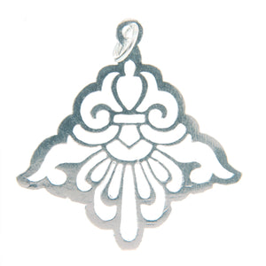 Sterling Silver, 30.5mm Width by 0.6mm Length by 61.7mm Height, Filigree Charm. Quantity Per Pack: 1 Piece.