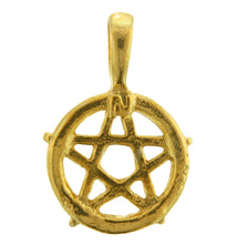 Load image into Gallery viewer, Sterling Silver Gold Plated / Vermeil, 18.5mm Width by 2.9mm Length by 27.5mm Height, Pentagram Pendant. Quantity Per Pack: 1 Piece.
