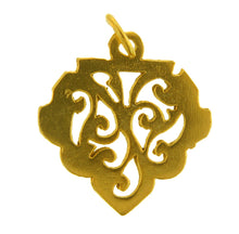 Load image into Gallery viewer, Sterling Silver Gold Plated / Vermeil, 19.5mm Width by 0.6mm Length by 20.8mm Height, Filigree Charm. Quantity Per Pack: 1 Piece.
