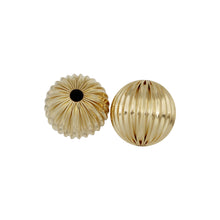 Load image into Gallery viewer, Gold Filled 22 mm Width / Length, Corrugated Round Bead. Quantity Per Pack: 1 Piece.
