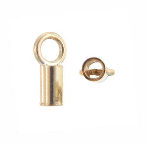 Gold Filled, 2.0mm Width by 2.0mm Length by 3.4mm Height, End Cap with 3.0mm Close Ring. Quantity Per Pack: 10 Pieces.