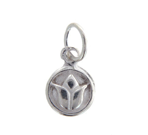 Sterling Silver, 7.5mm Width by 2.3mm Length by 10.6mm Height, Rosebud Charm. Quantity Per Pack: 1 Piece.