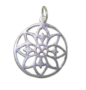 Sterling Silver, 19.8mm Width by 0.7mm Length by 22.9mm Height, Flower Charm. Quantity Per Pack: 1 Piece.