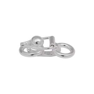 Clasps. Sterling Silver 9.2mm Width by 26.0mm Length by 9.1 Height, Tow Hitch Clasp. Quantity Per Pack: 1 Piece.