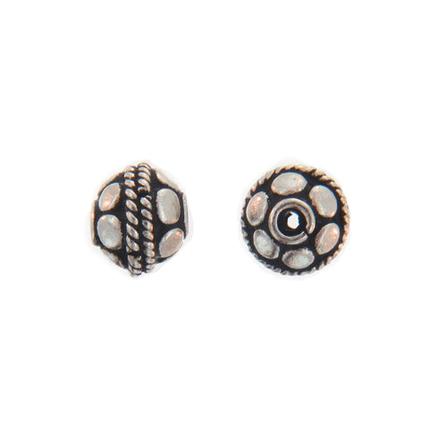 Sterling Silver Oxidized, 6.4mm Width by 6.5mm Length by 5.5mm Height, Round Fancy Bead. Quantity per pack: 8 Pieces.