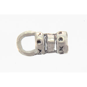 Sterling Silver Oxidized, 4.3mm Width by 4.2mm Length by 9.3mm Height, Leather End Cap With 4.8mm Close Ring. Quantity Per Pack: 4 Pieces.