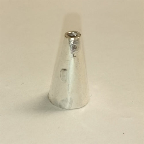 Sterling Silver, 9.9mm Width by 9.9mm Length by 15.85mm Height, Cone. Quantity Per Pack: 1.