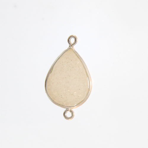 Stone Connectors & Drops. Sterling Silver 13.7mm Width by 24.1mm Length, Druzy - Natural Stone, Tear Drop Connector with 3.0mm Closed Ring on each side. Quantity Per Pack: 1 Piece.