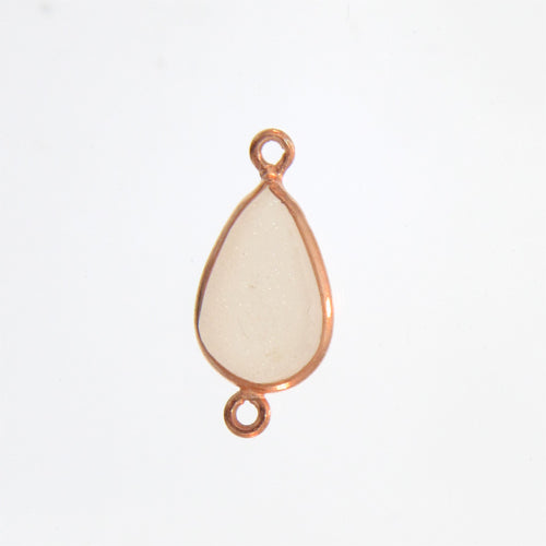 Stone Connectors & Drops. Sterling Silver Gold Plated / Vermeil 10.4mm Width by 20.7mm Length, Druzy - Natural Stone, Tear Drop Connector with 3.1mm Closed Ring on each side. Quantity Per Pack: 1 Piece.