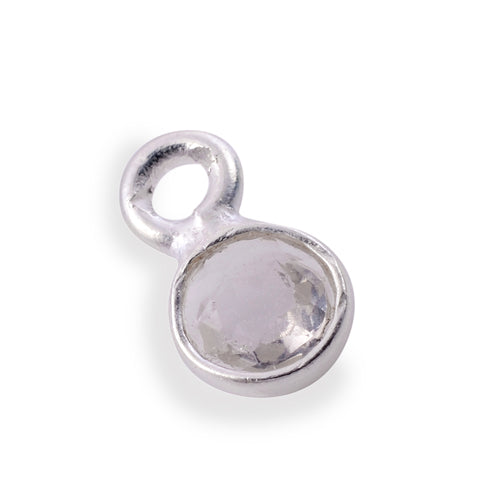 Stone Connectors & Drops. Sterling Silver 3.0mm Width / Length, Moonstone, Round Drop with one 2.2mm Closed Ring. Quantity Per Pack: 1 Piece.