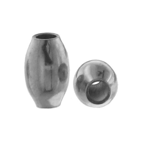 Beads. Sterling Silver 2.0mm Width by 3.3mm Length, Oval Bead. Quantity per pack: 100 Pieces.