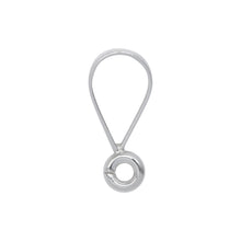 Load image into Gallery viewer, Bails. Sterling Silver 6.1mm Width by 10.1mm Height, Sliding Bail with 16.0 gauge 4.1mm Open Ring at the bottom. Quantity per pack - 10 Pieces.
