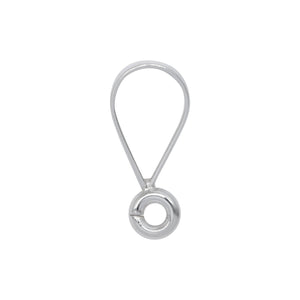 Bails. Sterling Silver 6.1mm Width by 10.1mm Height, Sliding Bail with 16.0 gauge 4.1mm Open Ring at the bottom. Quantity per pack - 10 Pieces.