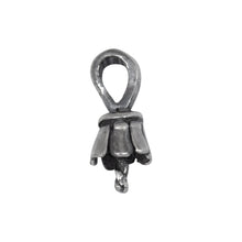 Load image into Gallery viewer, Bails. Sterling Silver Oxidized 4.7mm Screw Eye Bail with 3.6mm Width by 4.6mm Height, Sliding Bail at the top. Quantity per pack - 4 Pieces.
