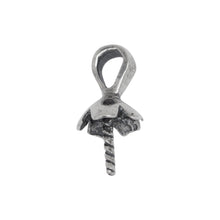 Load image into Gallery viewer, Bails. Sterling Silver Oxidized 6.1mm Screw Eye Bail with 3.8mm Width by 5.1mm Height, Sliding Bail at the top. Quantity per pack - 4 Pieces.
