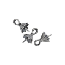 Load image into Gallery viewer, Sterling Silver Oxidized 8.5mm Screw Eye Bail with 4.1mm Width by 4.9mm Height, Sliding Bail at the top. Quantity per pack - 4 Pieces.
