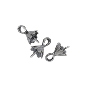 Sterling Silver Oxidized 8.5mm Screw Eye Bail with 4.1mm Width by 4.9mm Height, Sliding Bail at the top. Quantity per pack - 4 Pieces.