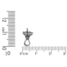 Load image into Gallery viewer, Sterling Silver Oxidized 7.6mm Screw Eye Bail with 4.4mm Width by 5.1mm Height, Sliding Bail at the top. Quantity per pack - 4 Pieces.
