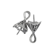 Load image into Gallery viewer, Sterling Silver Oxidized 10.9mm Filigree Screw Eye Bail with 5.4mm Width by 7.3mm Height, Sliding Bail at the top. Quantity per pack - 2 Pieces.
