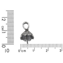 Load image into Gallery viewer, Sterling Silver Oxidized 10.5mm Screw Eye Bail with 5.1mm Width by 6.4mm Height, Sliding Bail at the top. Quantity per pack - 2 Pieces.
