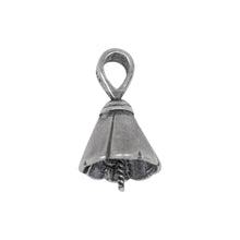 Load image into Gallery viewer, Bails. Sterling Silver Oxidized 10.3mm Screw Eye Bail with 5.1mm Width by 6.4mm Height, Sliding Bail at the top. Quantity per pack - 2 Pieces.
