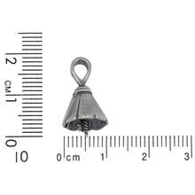 Load image into Gallery viewer, Sterling Silver Oxidized 10.3mm Screw Eye Bail with 5.1mm Width by 6.4mm Height, Sliding Bail at the top. Quantity per pack - 2 Pieces.
