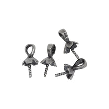 Load image into Gallery viewer, Sterling Silver Oxidized 6.0mm Screw Eye Bail with 4.0mm Width by 4.7mm Height, Sliding Bail at the top. Quantity per pack - 4 Pieces.
