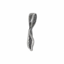 Load image into Gallery viewer, Bails. Sterling Silver Oxidized 3.2mm Width by 10.6mm Height, Leaf Pinch Bail with 5.2mm Width by 6.9mm Height, Sliding Bail at the top. Quantity per pack - 8 Pieces.
