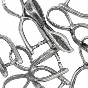 Sterling Silver Oxidized 3.2mm Width by 10.6mm Height, Leaf Pinch Bail with 5.2mm Width by 6.9mm Height, Sliding Bail at the top. Quantity per pack - 8 Pieces.