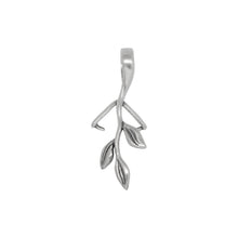 Load image into Gallery viewer, Bails. Sterling Silver Oxidized 11.4mm Width by 21.3mm Height, Three Leaf Pinch Bail with 7.1mm Width by 11.6mm Height, Sliding Bail at the top. Quantity per pack - 6 Pieces.
