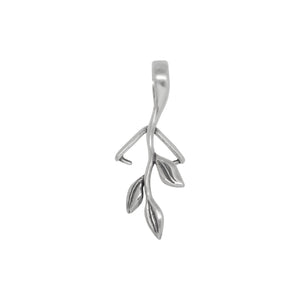 Bails. Sterling Silver Oxidized 11.4mm Width by 21.3mm Height, Three Leaf Pinch Bail with 7.1mm Width by 11.6mm Height, Sliding Bail at the top. Quantity per pack - 6 Pieces.