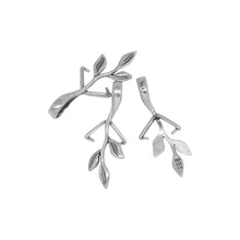 Load image into Gallery viewer, Sterling Silver Oxidized 11.4mm Width by 21.3mm Height, Three Leaf Pinch Bail with 7.1mm Width by 11.6mm Height, Sliding Bail at the top. Quantity per pack - 4 Pieces.
