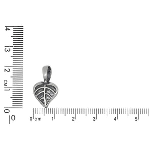 Sterling Silver Oxidized 12.8mm Width by 11.4mm Height, Leaf Pinch Bail with Leaf on both sides and 6.8mm Width by 8.6mm Height, Sliding Bail at the top. Quantity per pack - 2 Pieces.