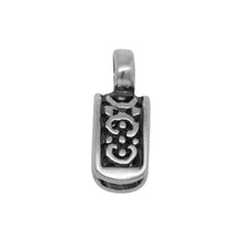 Load image into Gallery viewer, Bails. Sterling Silver Oxidized 5.9mm Width by 9.9mm Height, Filigree Pinch Bail with 5.4mm Width, Round Sliding Bail at the top. Quantity per pack - 2 Pieces.
