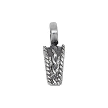 Load image into Gallery viewer, Bails. Sterling Silver Oxidized 6.3mm Width by 11.3mm Height, Southwestern Pinch Bail with 6.1mm Width, Round Sliding Bail at the top. Quantity per pack - 3 Pieces.
