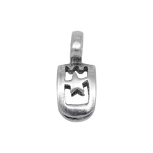 Load image into Gallery viewer, Bails. Sterling Silver Oxidized 6.1mm Width by 8.8mm Height, Southwestern Pinch Bail with 4.8mm Width, Round Sliding Bail at the top. Quantity per pack - 3 Pieces.
