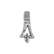 Load image into Gallery viewer, Bails. Sterling Silver Oxidized 6.7mm Width by 14.1mm Height, Hammered Southwestern Pinch Bail. Quantity per pack - 5 Pieces.
