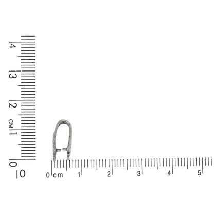 Sterling Silver Oxidized 6.7mm Width by 14.1mm Height, Hammered Southwestern Pinch Bail. Quantity per pack - 5 Pieces.
