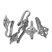 Load image into Gallery viewer, Sterling Silver Oxidized 9.3mm Width by 17.0mm Height, Flower Pinch Bail. Quantity per pack - 5 Pieces.
