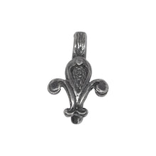 Load image into Gallery viewer, Bails. Sterling Silver Oxidized 9.5mm Width by 15.5mm Height, Flower Shrub Pinch Bail. Quantity per pack - 5 Pieces.
