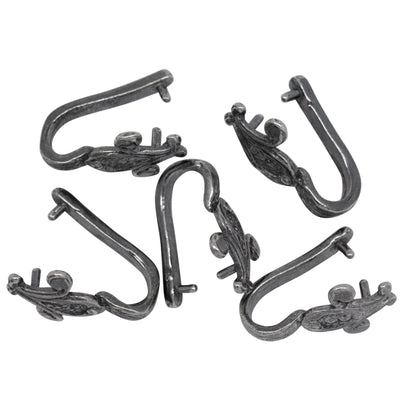 Sterling Silver Oxidized 9.5mm Width by 15.5mm Height, Flower Shrub Pinch Bail. Quantity per pack - 5 Pieces.